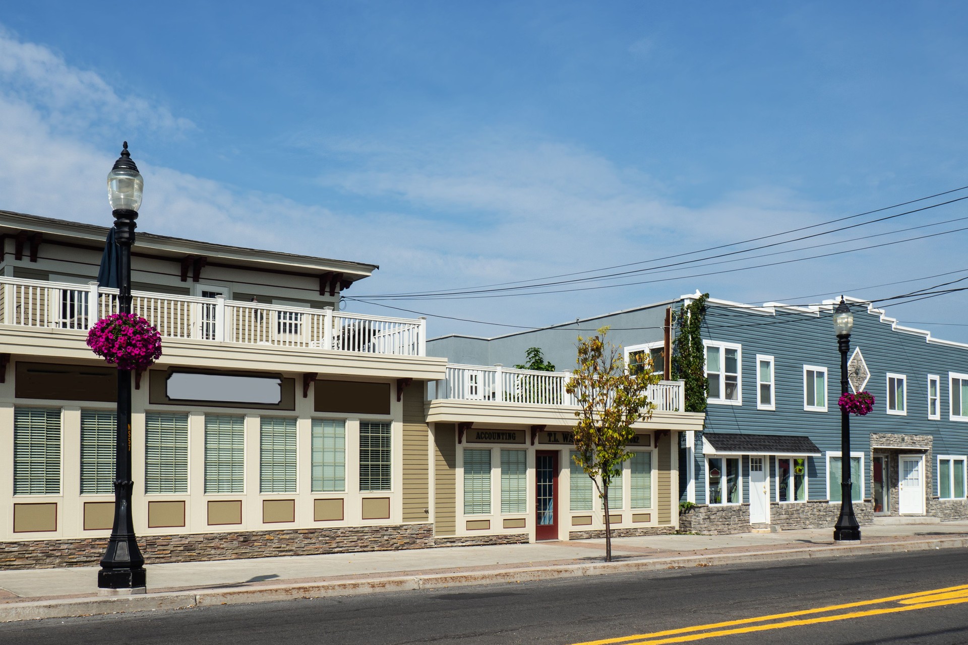 Small businesses in a village